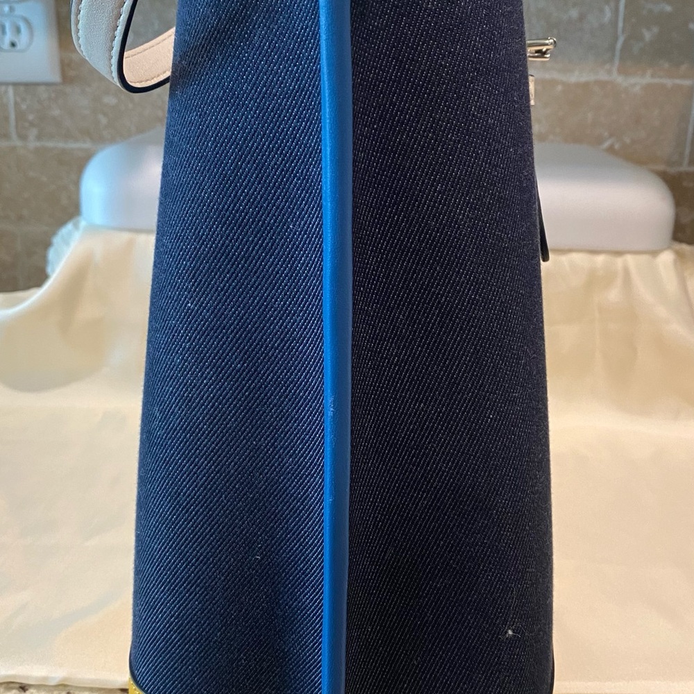 Coach Denim Blue Tote with Yellow Trim - Picture 10 of 10